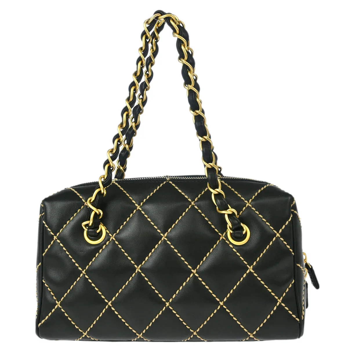 Chanel 2003-2004 Black Calfskin Wild Stitch Handbag - Image 2