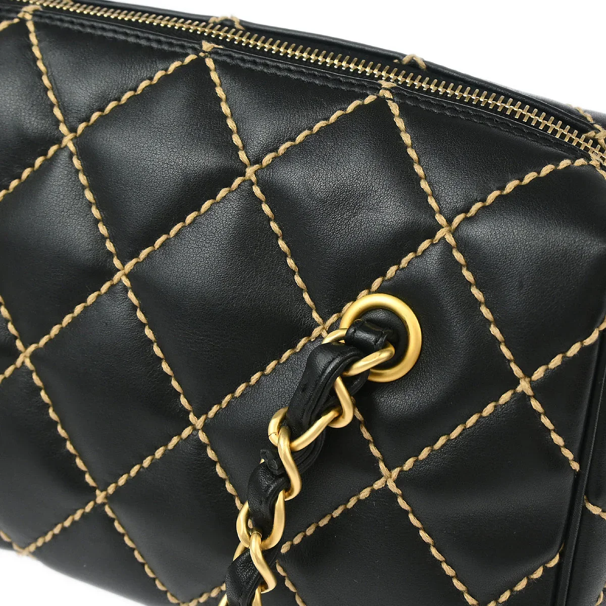 Chanel 2003-2004 Black Calfskin Wild Stitch Handbag - Image 5