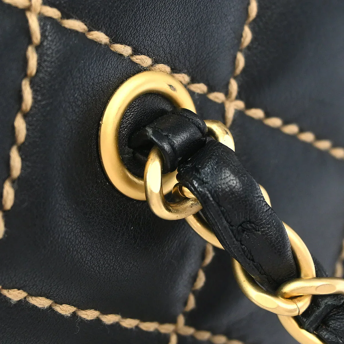 Chanel 2003-2004 Black Calfskin Wild Stitch Handbag - Image 7