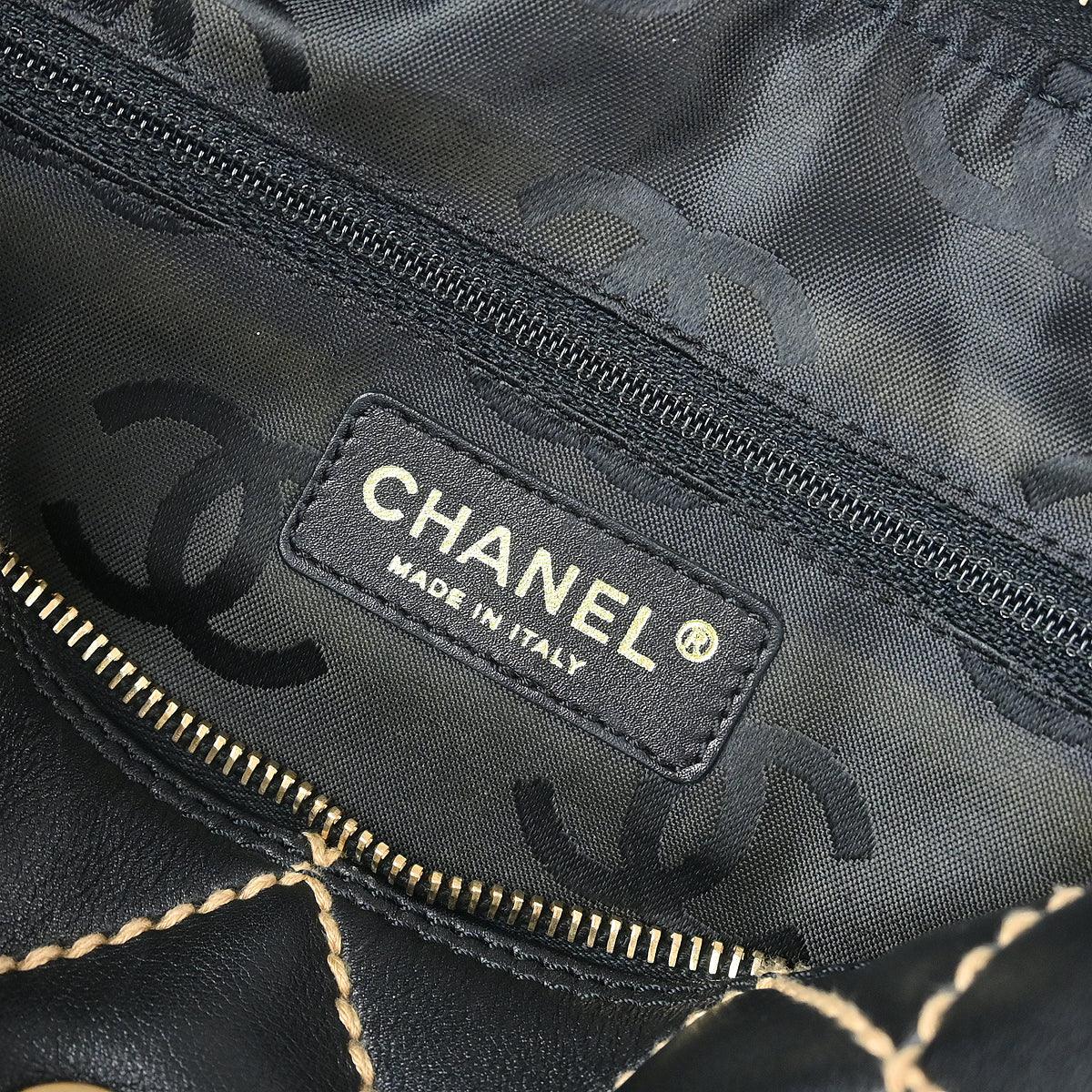 Chanel 2003-2004 Black Calfskin Wild Stitch Handbag - Image 9