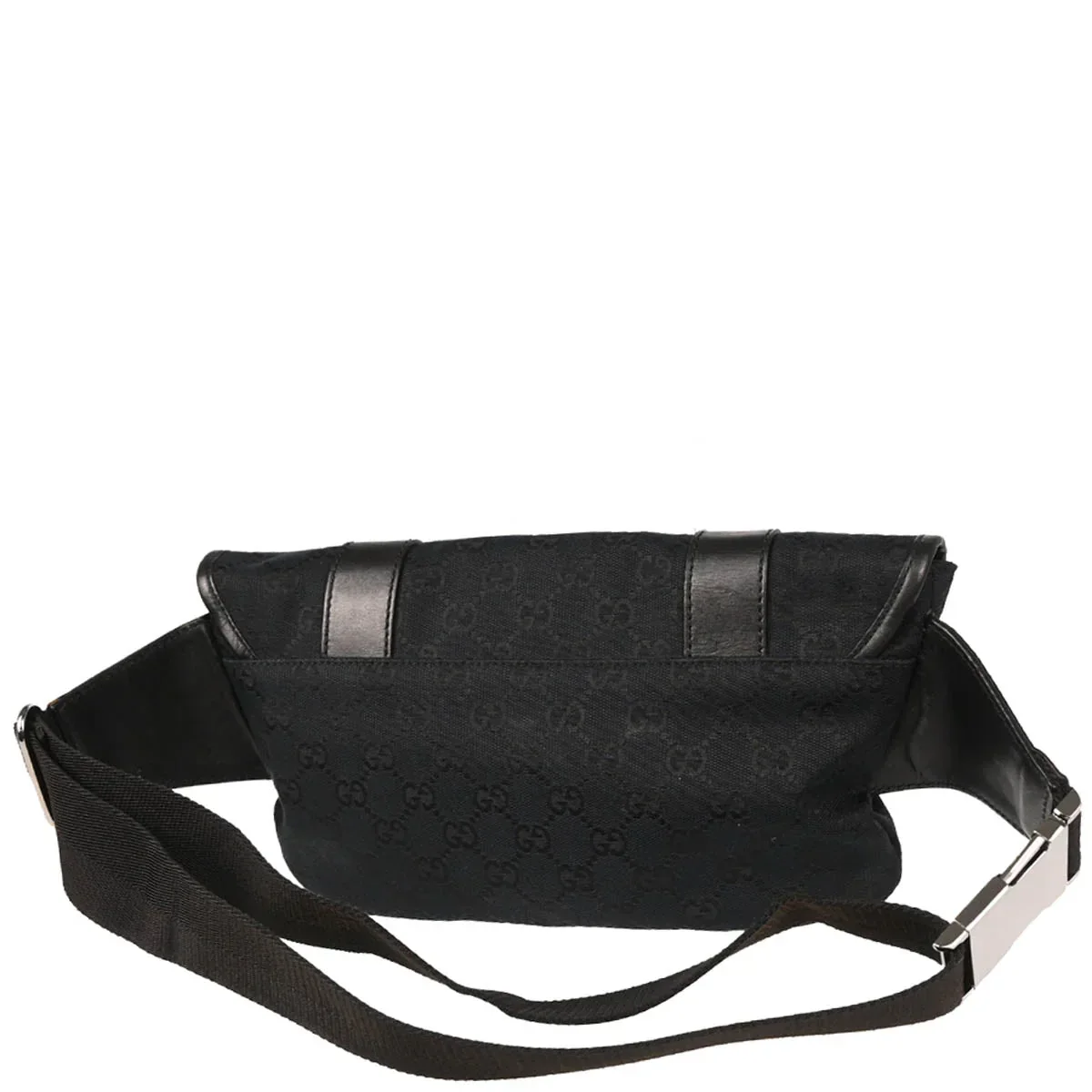 Gucci Black Canvas GG Waist Bum Bag - Image 2