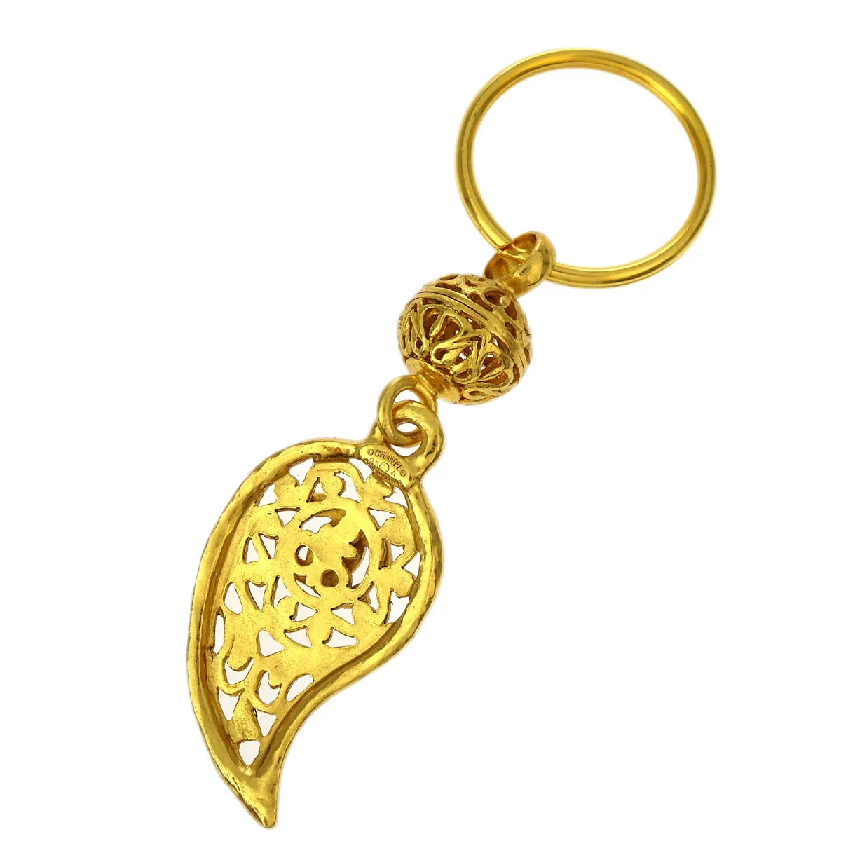 Chanel Gold Key Holder Bag Charm Paisley Small Good 95A - Image 3