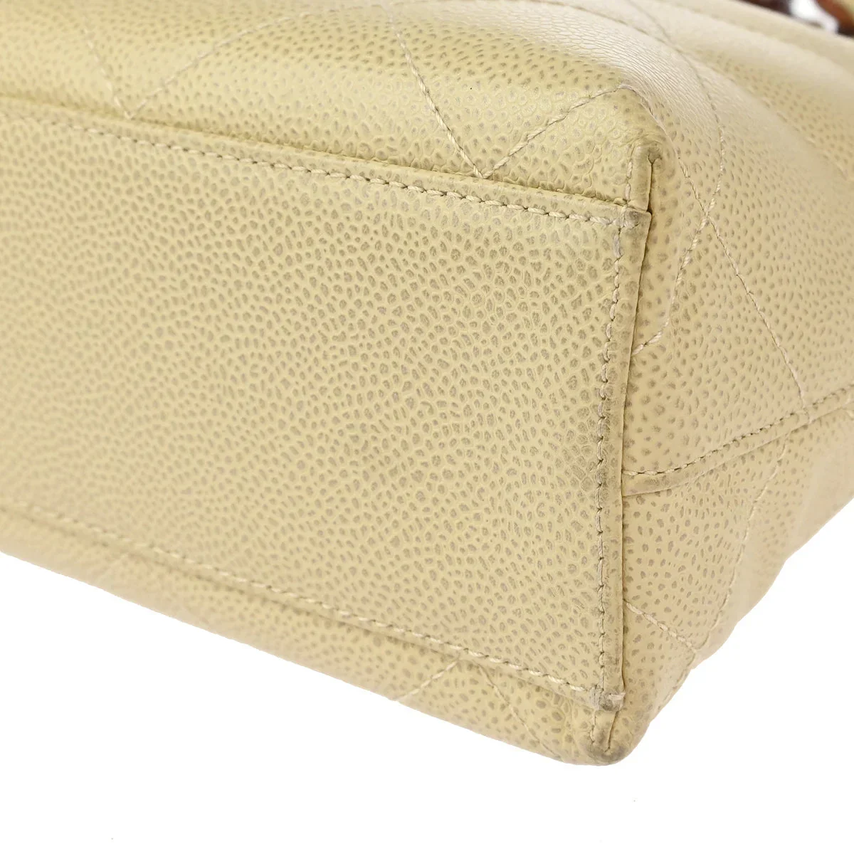 Chanel 2000-2002 Ivory Caviar Chain Tote Bag - Image 5