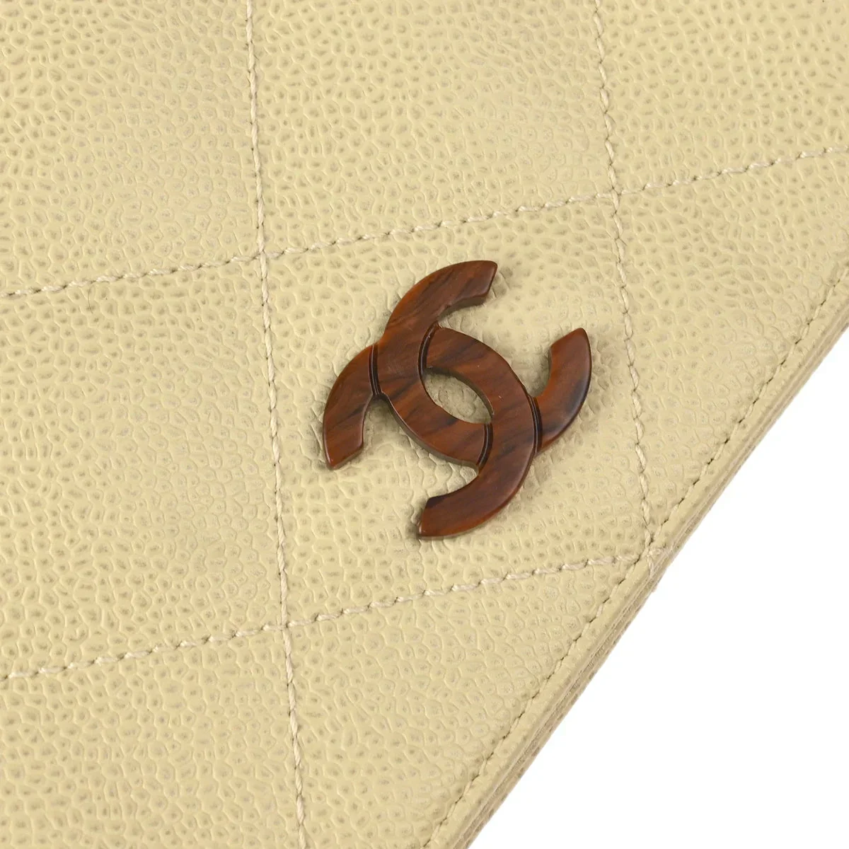 Chanel 2000-2002 Ivory Caviar Chain Tote Bag - Image 6