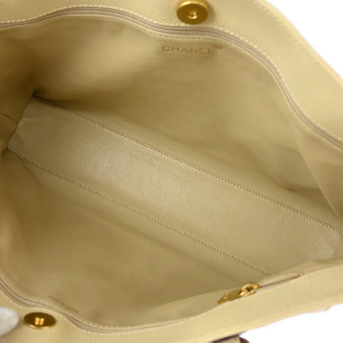 Chanel 2000-2002 Ivory Caviar Chain Tote Bag - Image 8