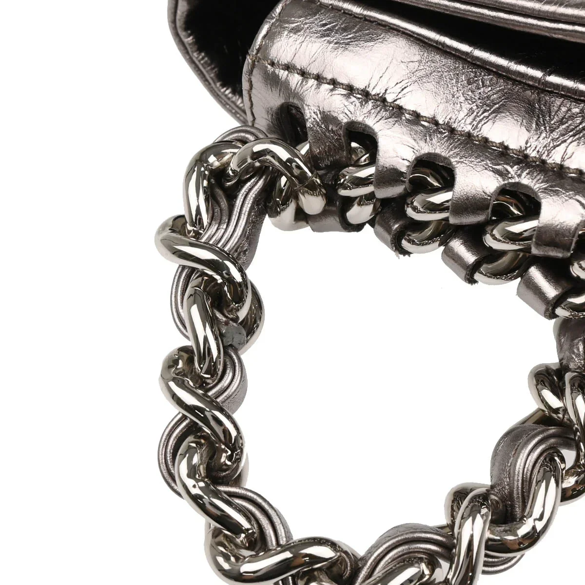 Chanel 2008-2009 Metallic Silver Calfskin Luxury Handbag - Image 6