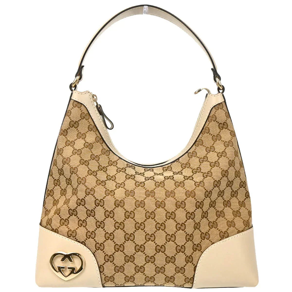 Gucci Beige GG Lovely Heart Hobo Handbag