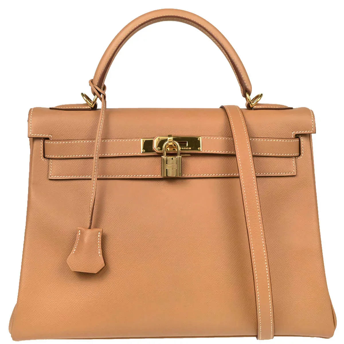Hermes 2000 Natural Courchevel Kelly 32 Retourne 2way Shoulder Handbag