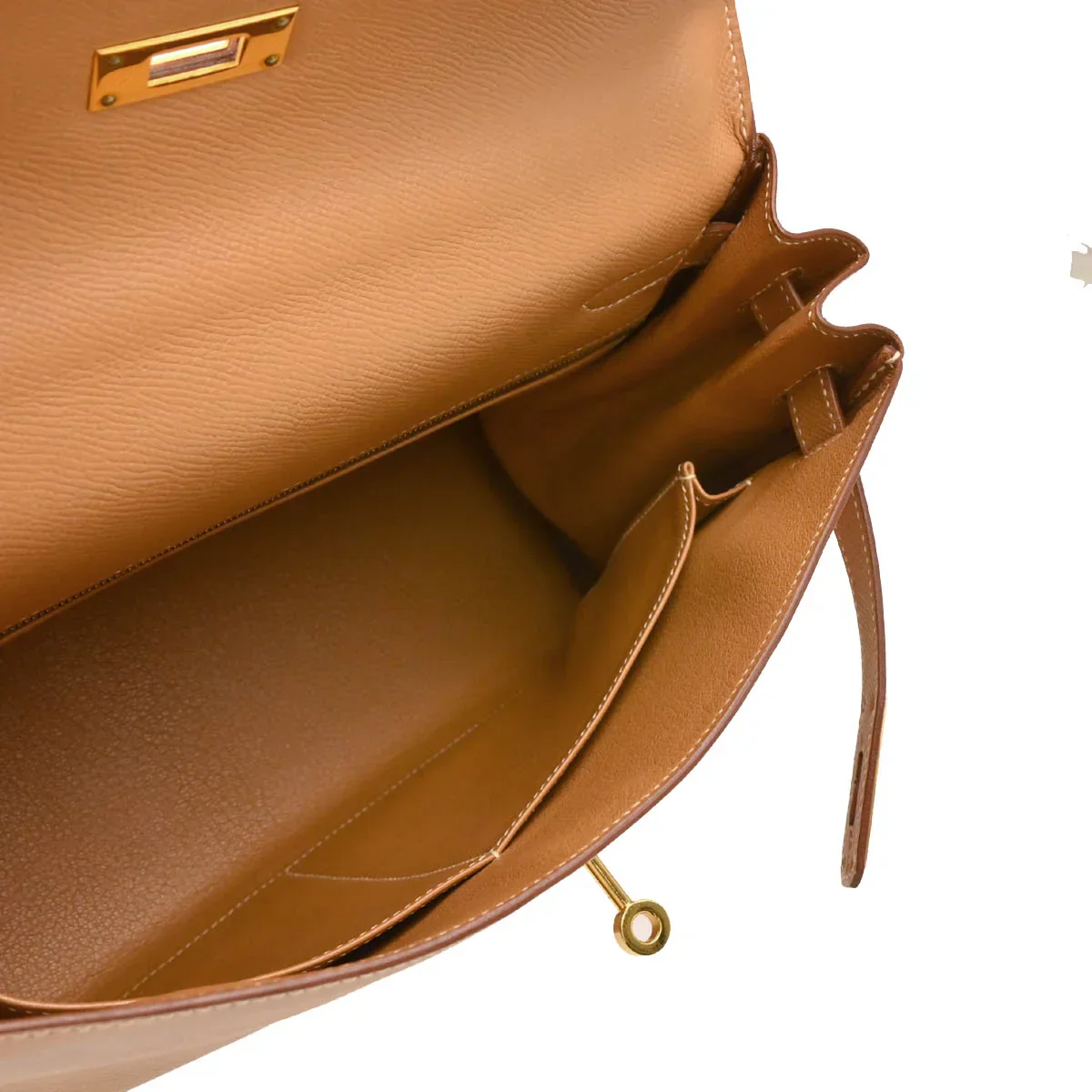 Hermes 2000 Natural Courchevel Kelly 32 Retourne 2way Shoulder Handbag - Image 4