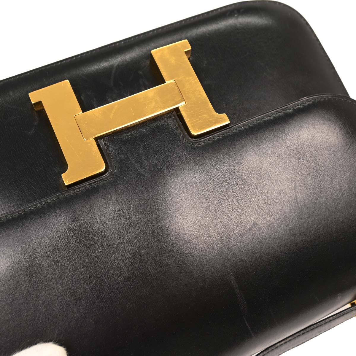 Hermes Black Box Calf Constance 23 Shoulder Bag - Image 4