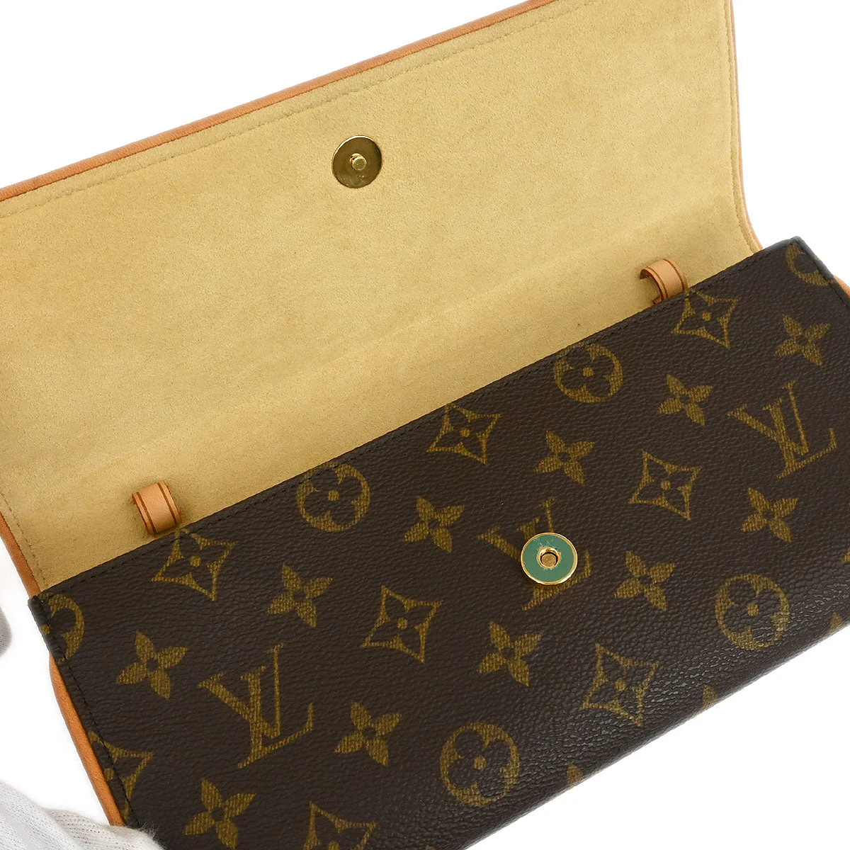 Louis Vuitton 2001 Monogram Pochette Twin GM Crossbody Bag M51852 - Image 7